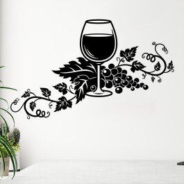 En wallsticker med et glas vin