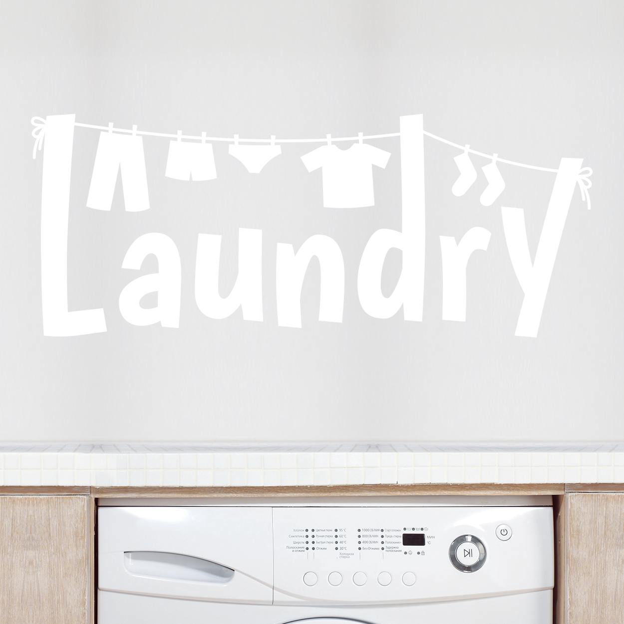 Wallsticker med laundry