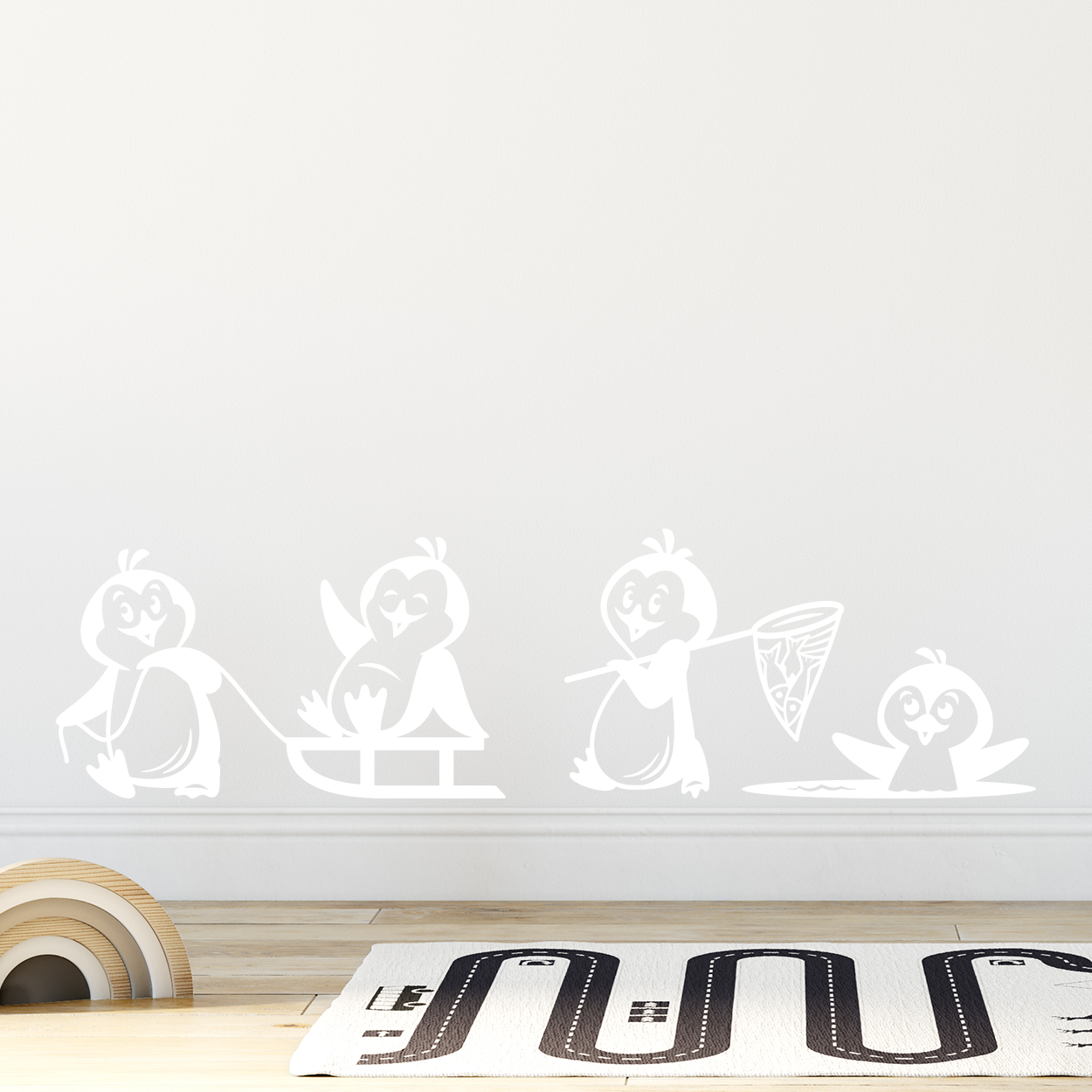 Wallsticker med legende pingviner