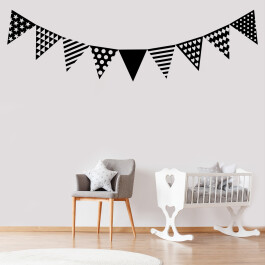 Wallsticker med vimpel guirlande