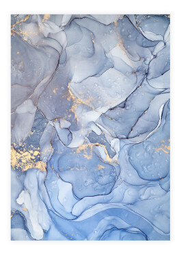 Plakat med abstrakt blå akvarel nr.2