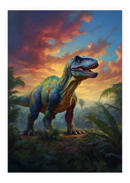 Akvarel dinosaur plakat