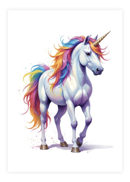 Plakat af en rainbow unicorn