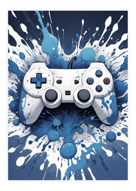 Plakat med paint splash controller