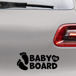 Bil sticker med teksten Baby on board