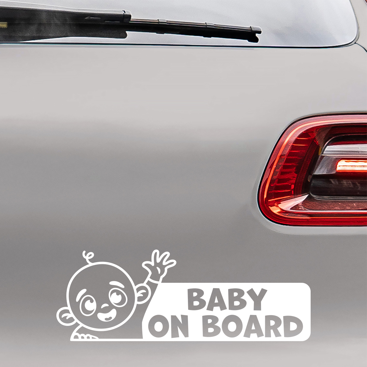 Bil sticker med teksten Baby on board