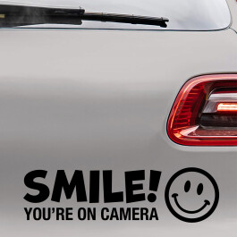 Bilsticker med #2 Smile you're on camera