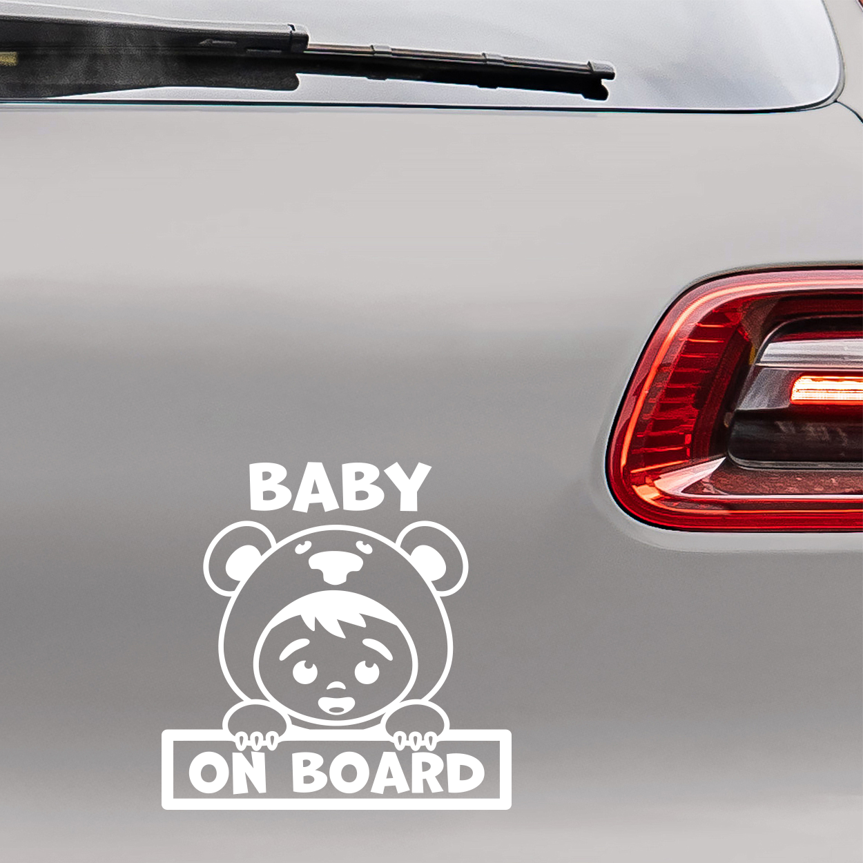 Bil sticker med teksten Baby on board