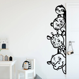 Wallsticker med søde dyr på udkig