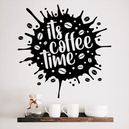 Wallsticker med teksten "it's coffee time"