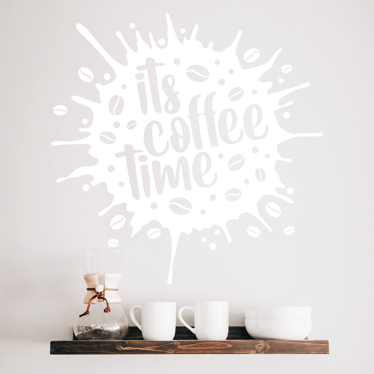 Wallsticker med teksten "it's coffee time"