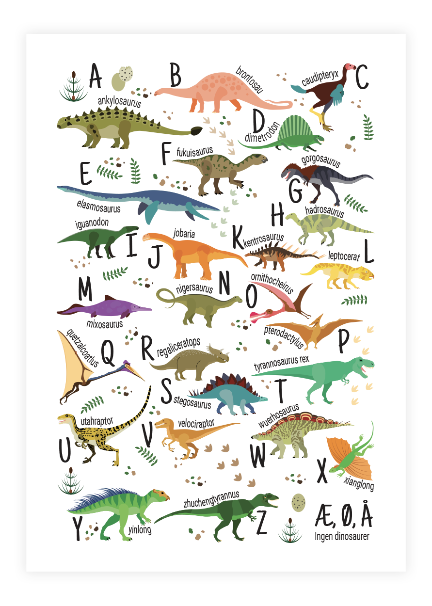 Plakat med dinosaur ABC Plakat med dinosaur ABC